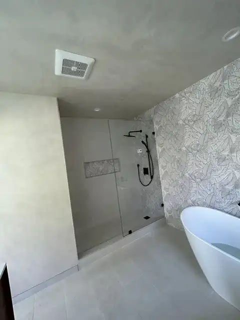 Master bathroom, level-5 finish, primer and Venetian plaster application 2026 project photo